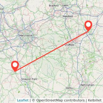 Doncaster Crewe train map