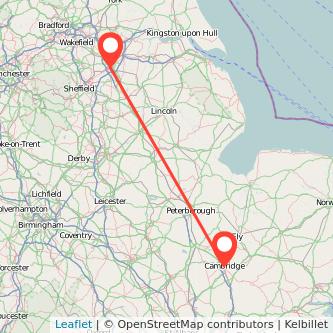 Doncaster Cambridge train map