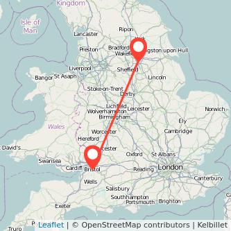 Doncaster Bristol train map