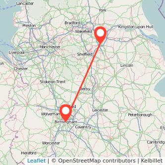 Doncaster Birmingham train map
