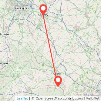 Didcot Coventry train map