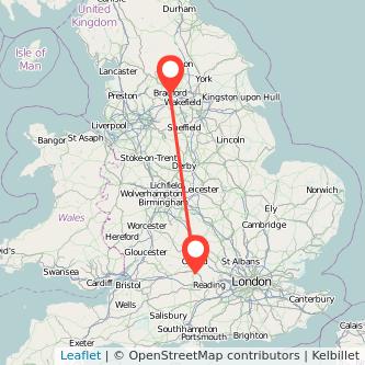 Didcot Bradford train map