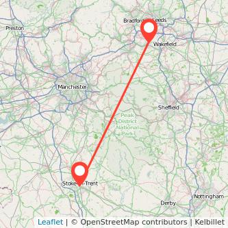 Dewsbury Stoke-on-Trent train map