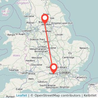 Dewsbury Reading train map