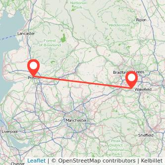 Dewsbury Preston train map