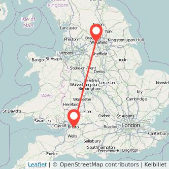 Dewsbury Bristol train map