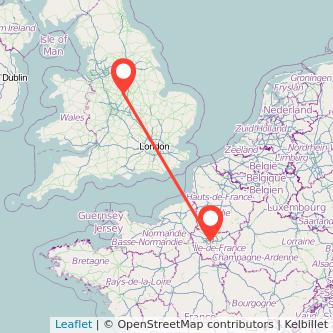 Derby Paris train map