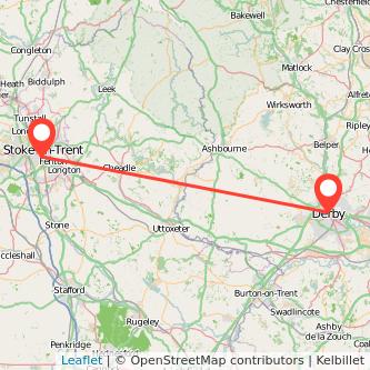 Derby Stoke-on-Trent train map