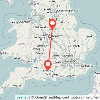 Derby Salisbury bus map