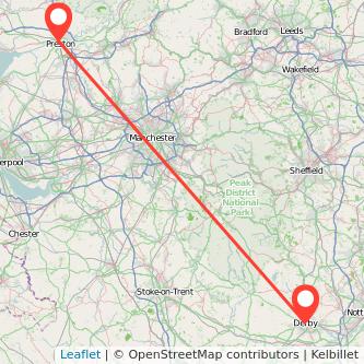 Derby Preston train map