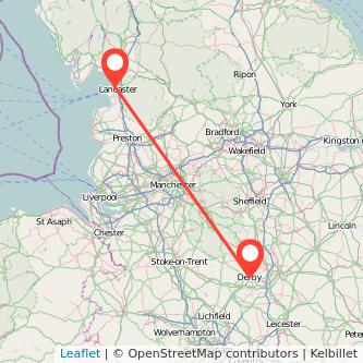 Derby Lancaster train map