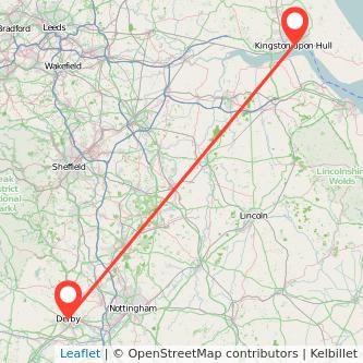 Derby Hull train map