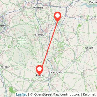 Derby Doncaster train map