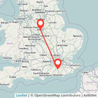 Derby Crawley train map