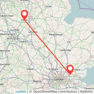 Derby Brentwood train map