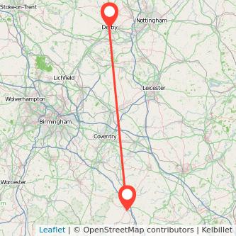 Derby Banbury train map