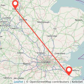 Derby Ashford train map