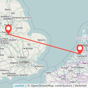 Derby Rotterdam train map