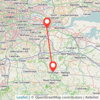 Dartford Tonbridge bus map