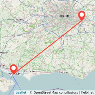 Dartford Portsmouth bus map