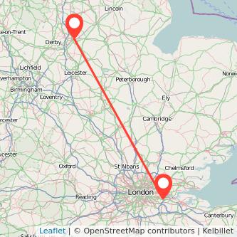 Dartford Nottingham bus map