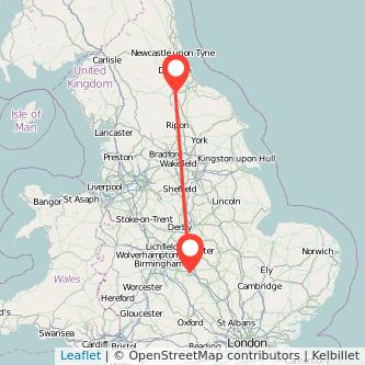 Darlington Rugby train map