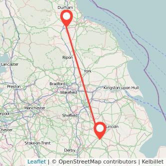 Darlington Newark on Trent bus map