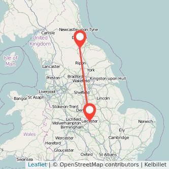 Darlington Leicester train map