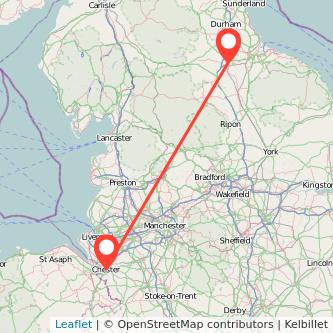 Darlington Chester train map