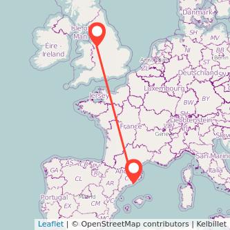 Crewe Barcelona train map