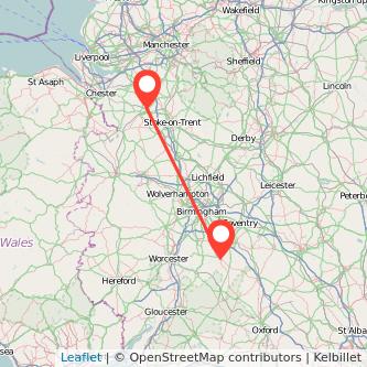 Crewe Stratford-upon-Avon train map