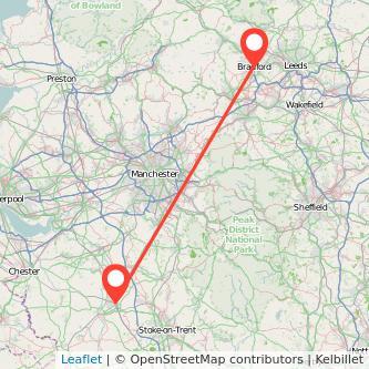 Crewe Bradford bus map