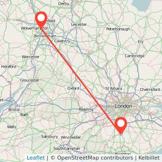 Crawley Walsall train map