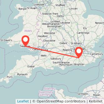 Crawley Swansea train map