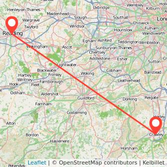 Crawley Reading train map