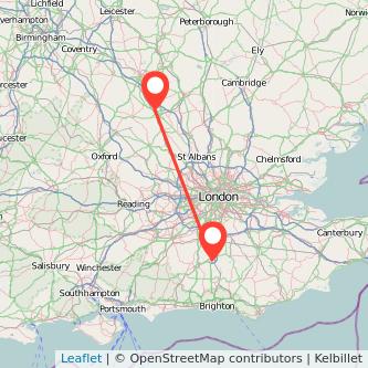 Crawley Milton Keynes train map