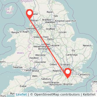 Crawley Blackpool train map