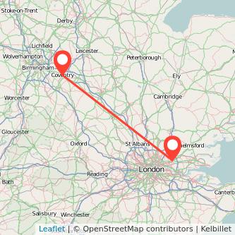 Coventry Romford bus map