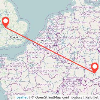 Coventry Munich train map