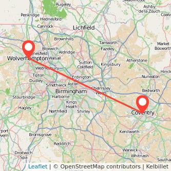 Coventry Wolverhampton train map
