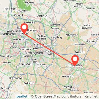 Coventry Walsall train map