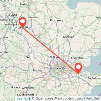 Coventry Rochester bus map