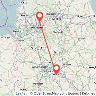 Coventry Rochdale train map