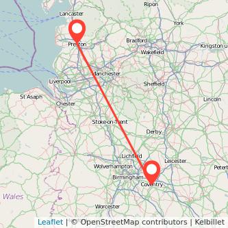 Coventry Preston train map