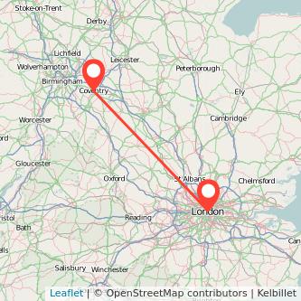 Coventry London train map