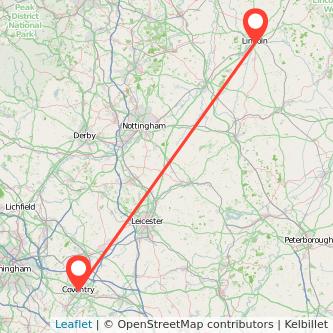 Coventry Lincoln train map