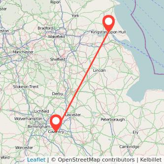 Coventry Hull train map