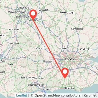 Coventry Horsham train map