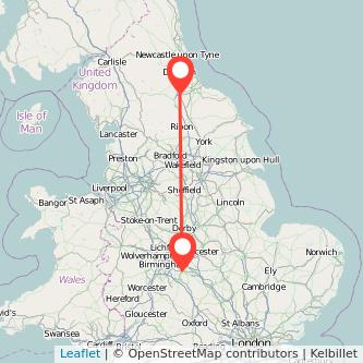 Coventry Darlington train map
