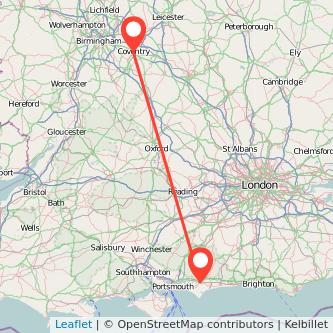 Coventry Chichester train map